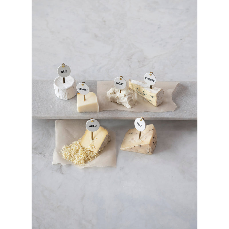 Stoneware and Stainless Steel Cheese Markers