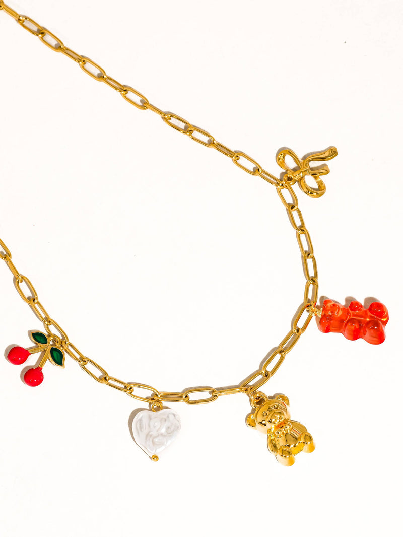 Reed | Gummy Bear Charm Necklace. Gold Non-Tarnish