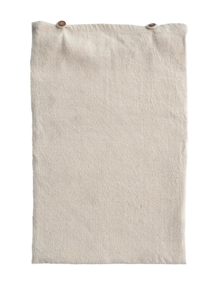 Woven Jute & Cotton Dish Drying Mat w/ Insert & 2 Coconut Shell Buttons