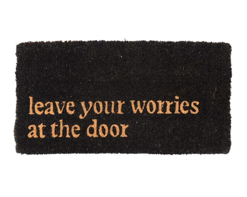 Natural Coir Doormat "Leave Your Worries At The Door"