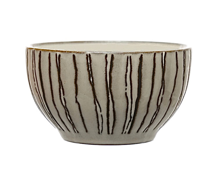 Stoneware Bowl w/ Wax Relief Pattern, 4 Styles