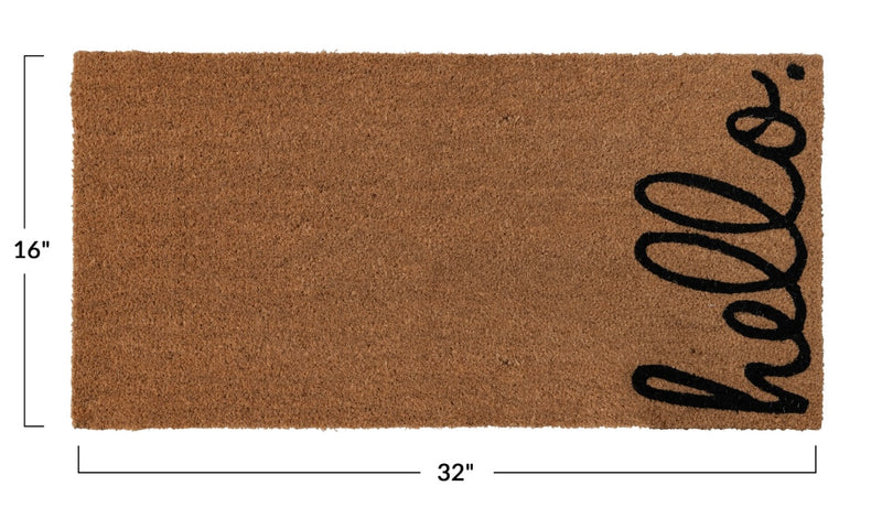 Natural Coir Doormat “Hello”