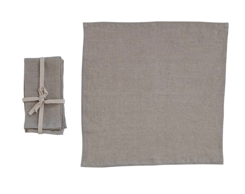 18" Square Stonewashed Linen Napkins, Set of 4