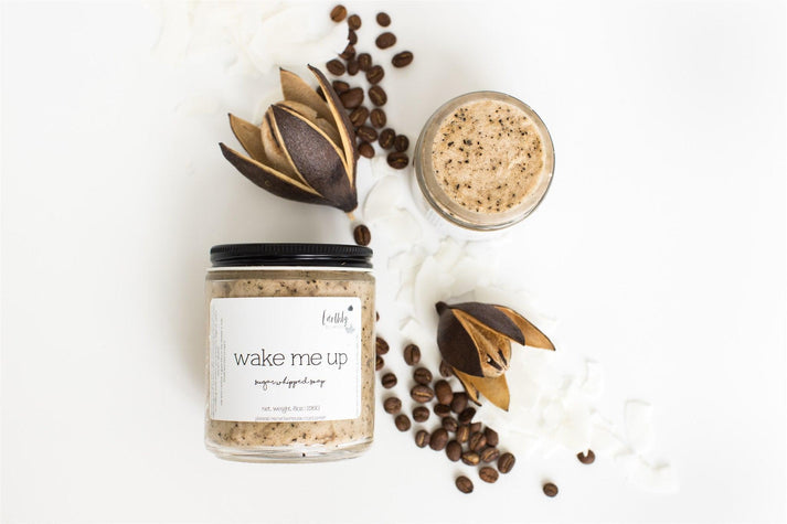 Coffee Bean Sugar Whipped Body Wash Scrub/ Whipped Soap