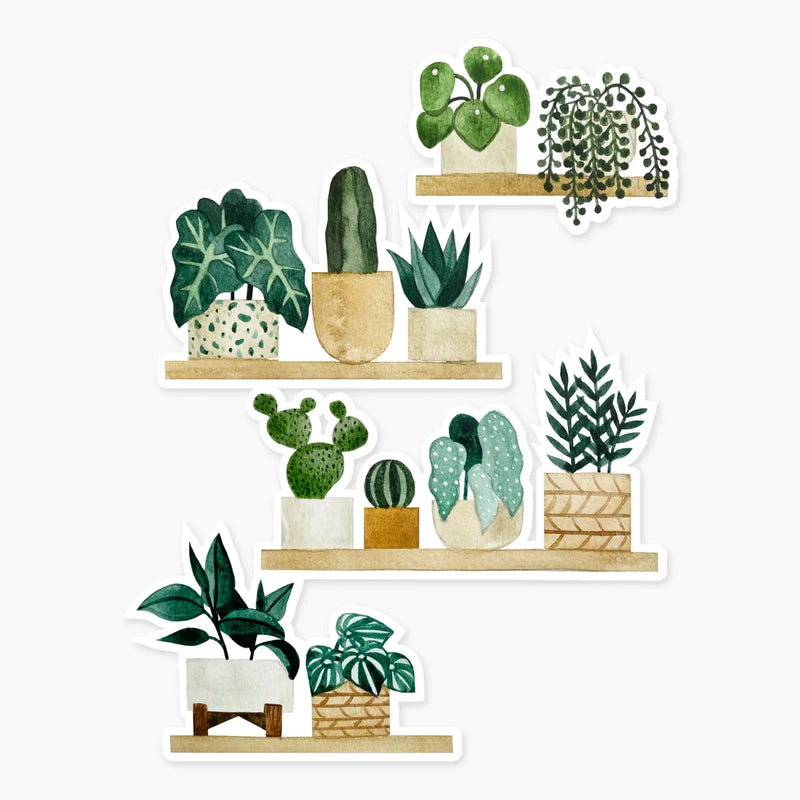 3 Styles of Plants Clear Sticker