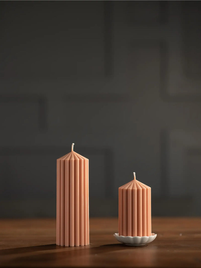 Ribbed Pillar Candles | Soy Wax