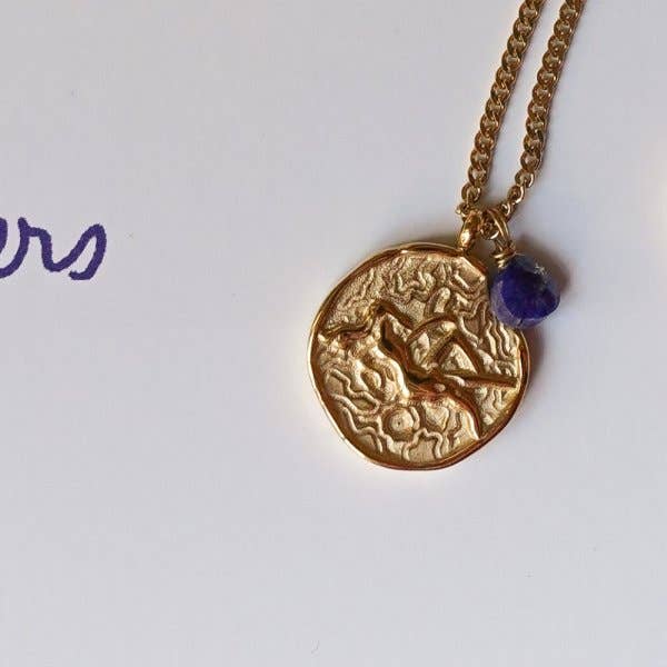 Astrology necklace Virgo and Lapis-lazuli