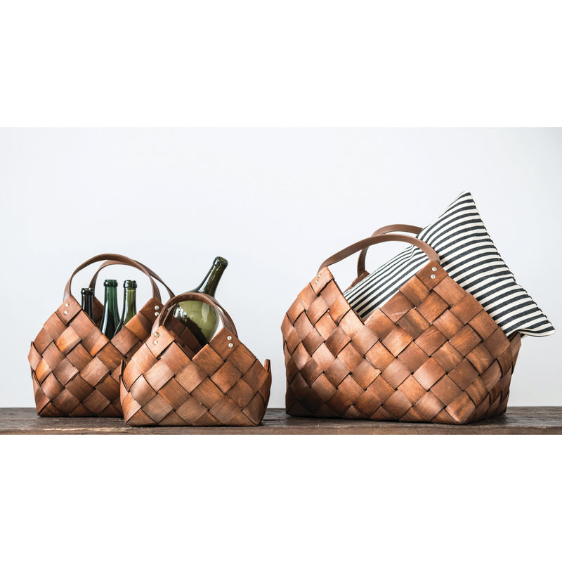 Woven Baskets with Handles.