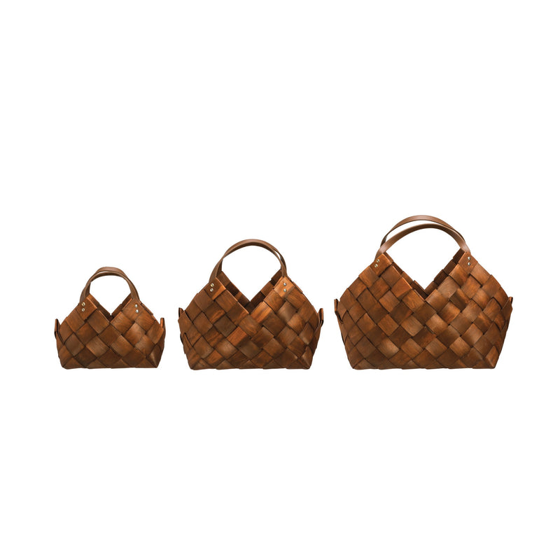 Woven Baskets with Handles.