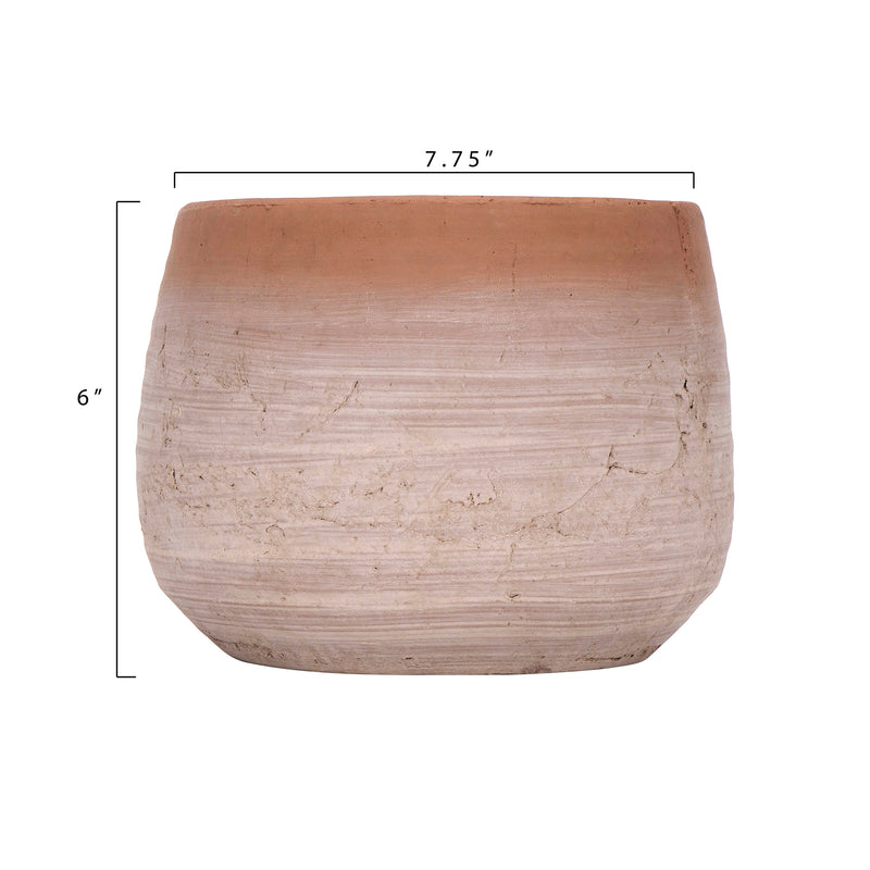 Terracotta Planter with Whitewash Finish