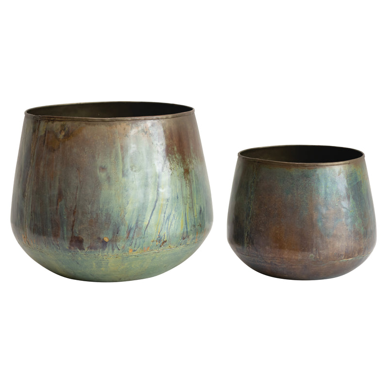 Oxidized Metal Planter