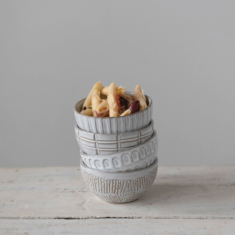 Debossed Stoneware Bowl