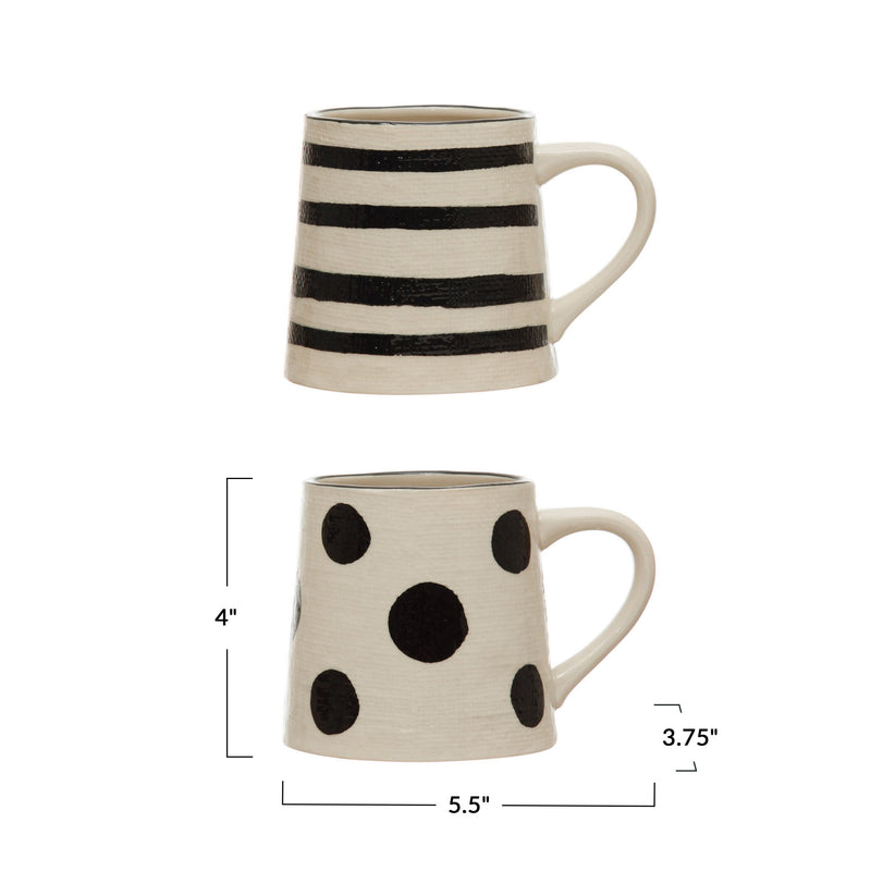 Hand-Painted Mug with Linen Texture, 2 Styles