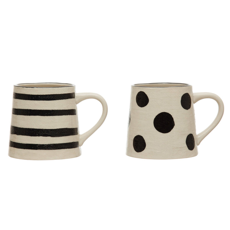 Hand-Painted Mug with Linen Texture, 2 Styles