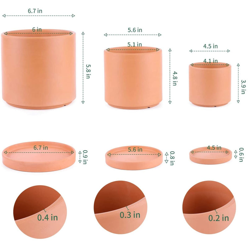 Plant Pot - Terracotta Cylinder